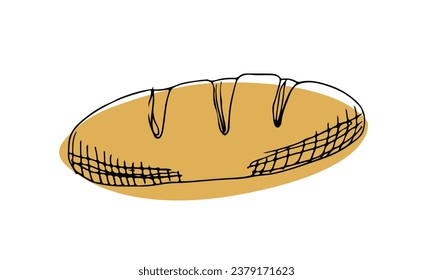 White bread , vector illustration . Hand drawn sketch food illustration ,doodle flat style for various design projects such as advertising for bakery, cookbook, packaging and other design uses. Bakery