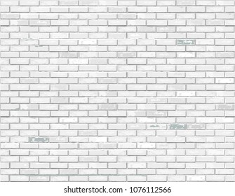 White brick background. Vector illustration.