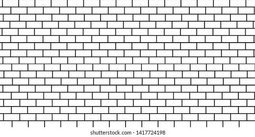 White Brick Background, Vector Illustration.