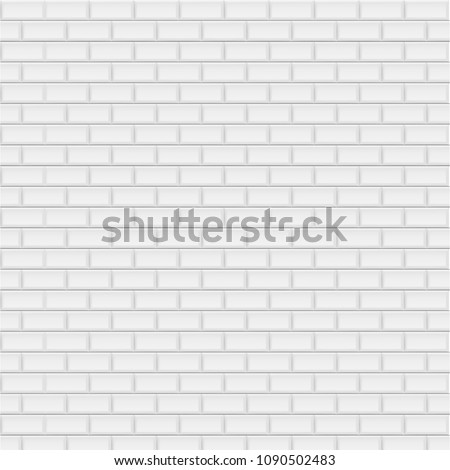 White Brick Background, Vector Illustration