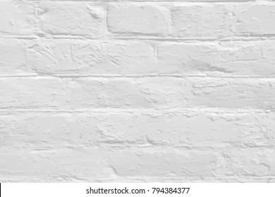 White brick background. Brick wall texture and background. Vector illustration.