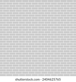 White brick decor for kitchen and recreation area, brick seamless pattern for kitchen backsplash, vector offset texture
