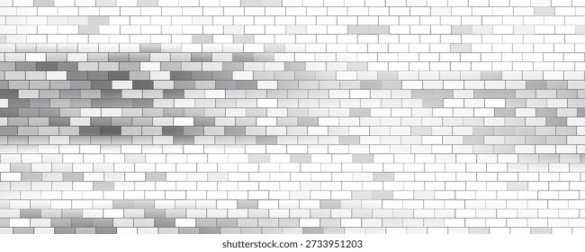 White brick old wall is texture vector for use wallpaper. Abstract pattern stonewall background.