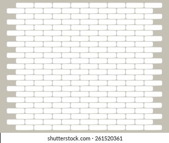 White brick vector wall background. Interior stone. Wall stone texture.