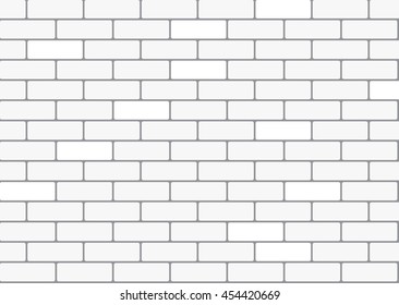 White Brick Wall Background. Vector Seamless Pattern