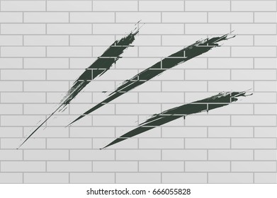 White brick wall with brush strokes paint. Template vector illustration modern design textured wallpaper pattern old stone wall abstract high quality artwork three painter web mobile app print 