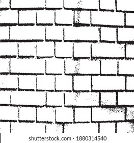 White brick wall, design element. Background texture, vector.