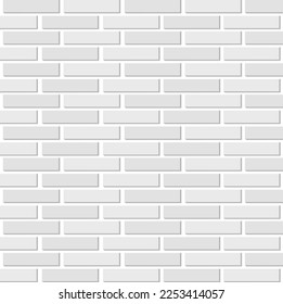 White brick wall on isolated background. Vector illustration. 