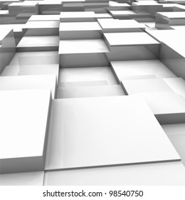 White brick wall, with random height bricks