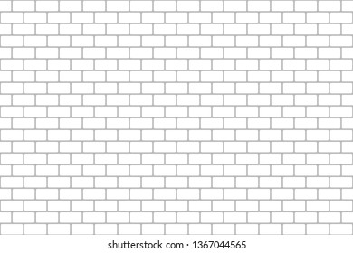 White brick wall. Seamless background. Vector illustration.