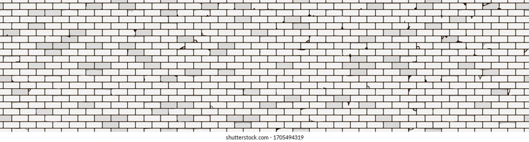 White brick wall. Seamless background. Vector Illustration.