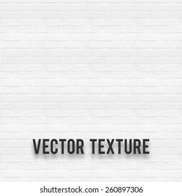 White brick wall seamless texture. Vector illustration EPS 10.