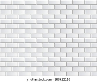 White brick wall seamless vector illustration backdrop - texture pattern for continuous replicate 