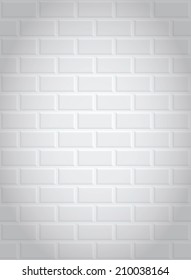a white brick wall with shading in the corners