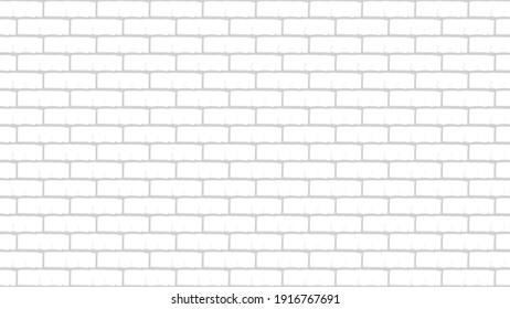 White brick wall with smooth masonry background. Neat rows of building material with exposed cement and texture vector cracks.