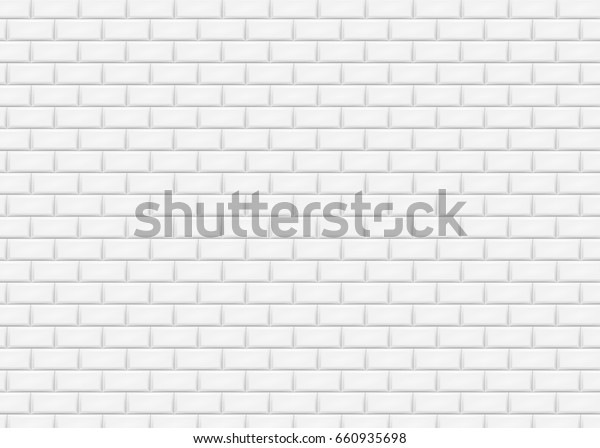 White brick wall in subway tile pattern. Vector\
illustration. Eps 10.