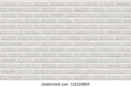 White brick wall texture. Abstract background. Ready to apply to your design. Vector illustration.
