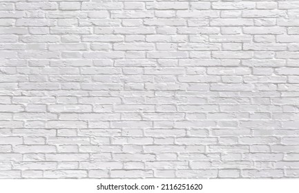 white brick wall texture background, wallpaper background. - Shutterstock ID 2116251620