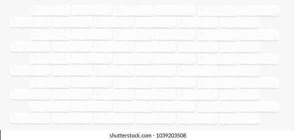 White brick wall texture. Cracked empty background. Grunge light wallpaper. Vintage stonewall. Room design interior. Basic illustration for banners. Isolated rough clean rocks. Backdrop for decoration