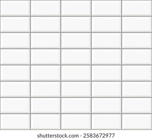 White brick wall texture decoration kitchen backsplash plastic panel building outdoor design. Vector