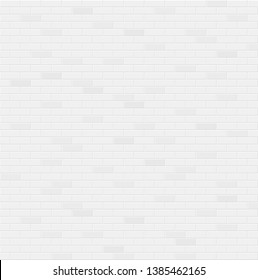 White brick wall texture seamless geometric pattern of bricks