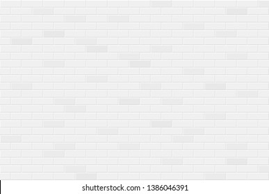 White brick wall texture seamless geometric pattern of bricks