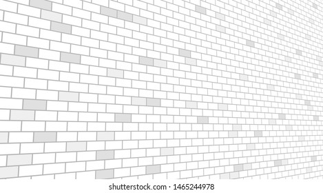 White brick wall texture seamless vector illustration - Vector