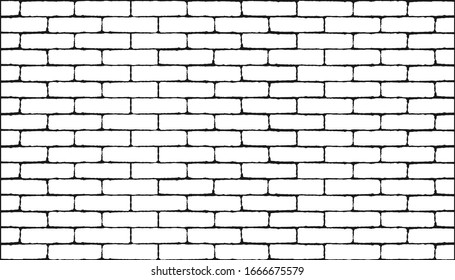 White brick wall texture seamless. Brick wall background. Vector illustration