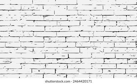 White brick wall texture seamless vector illustration