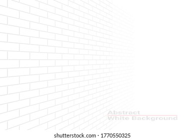 White brick wall is texture vector for use wallpaper. Abstract pattern stonewall background. 