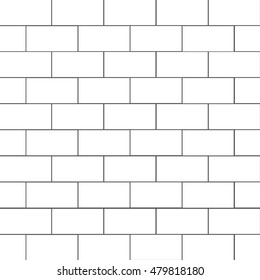 White Brick Wall. Vector.