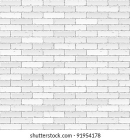 White Brick Wall. Vector.