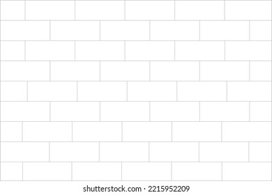 White brick wall. Vector illustration