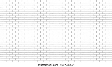 White brick wall. Vector seamless realistic background