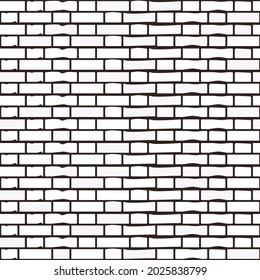White brick wall. Vector seamless pattern. Texture for background.