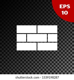 White Bricks icon isolated on transparent dark background.  Vector Illustration