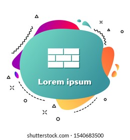 White Bricks icon isolated on white background. Abstract banner with liquid shapes. Vector Illustration