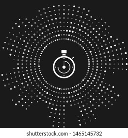 White Briefcase icon isolated on grey background. Business case sign. Business portfolio. Abstract circle random dots. Vector Illustration