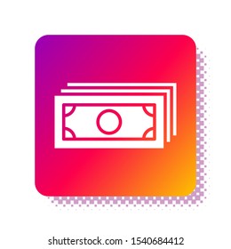 White Briefcase icon isolated on white background. Business case sign. Business portfolio. Square color button. Vector Illustration