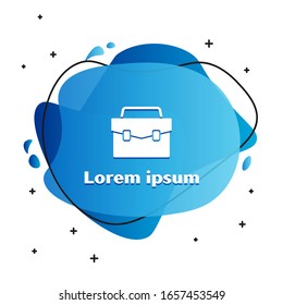 Weißes Briefkasten-Symbol einzeln auf weißem Hintergrund. Geschäftsfallzeichen. Geschäftsportfolio. Abstrakter Banner mit flüssigen Formen. Vektorillustration-Illustration