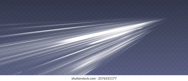 White bright blurred light lines in wave and speed motion. Curve light effect of motion wave.	