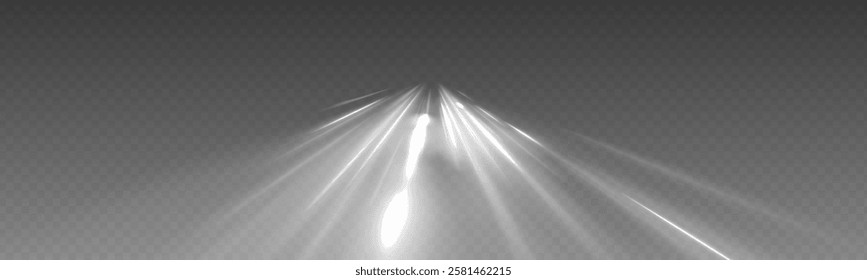 White bright blurred light lines in wave and speed motion. Curve light effect of motion wave.	