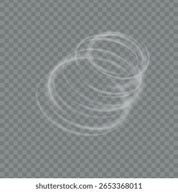 Líneas de luz borrosas brillantes blancas en movimiento de onda y velocidad. Abstractas círculos de fuego de Vector, brillantes remolinos y enérgicos marcos de espiral de luz. Partículas de polvo mágico.