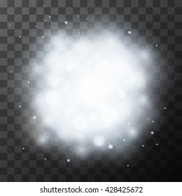White bright light, magic effect in the dark