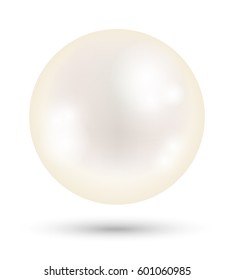 a white bright pearl on a white background