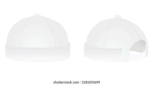 Gorra blanca de brim. ilustración vectorial