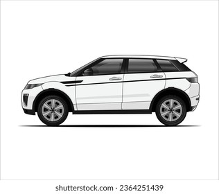 White british suv car illustration