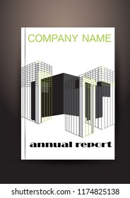 White brochure annual report leaflet flyer template design book cover layout with abstract business presentation  a4 size.Vector element illustration.
