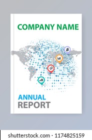 White brochure annual report leaflet flyer template design book cover layout with abstract business presentation  a4 size.Vector element illustration.