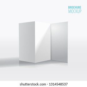 White Brochure design isolated on grey.Realistic style.
